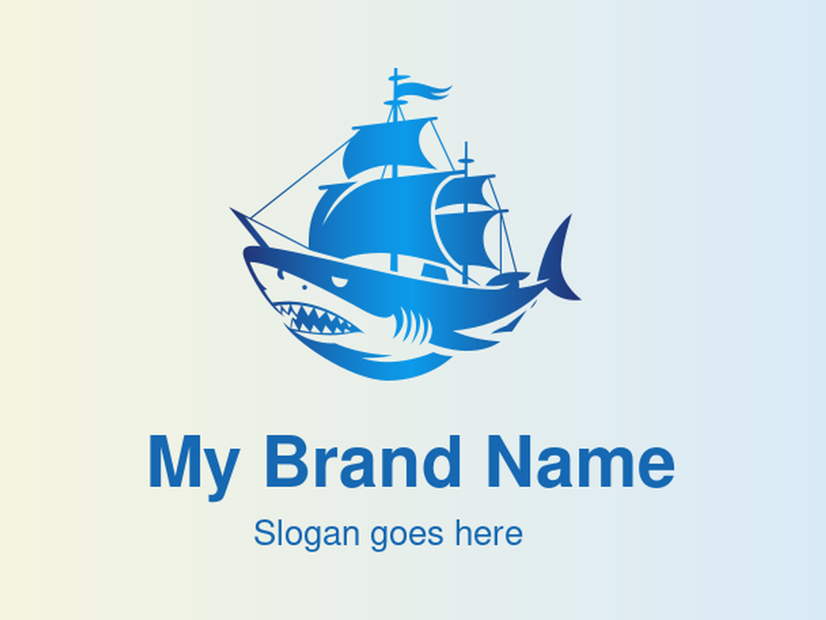 Sea Beast Vessel Shark Logo Design